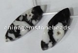 CTD31 Top drilled 10*23mm – 17*55mm marquise black & white jasper beads