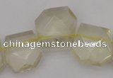 CTD310 Top drilled 15*18mm - 18*20mm faceted freeform lemon quartz beads