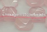 CTD314 Top drilled 15*18mm - 18*20mm faceted freeform rose quartz beads