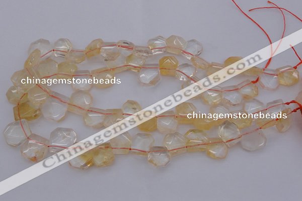 CTD315 Top drilled 15*18mm - 18*20mm faceted freeform citrine beads