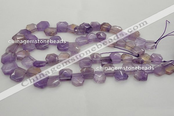 CTD316 Top drilled 15*18mm - 18*20mm faceted freeform ametrine beads