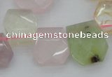 CTD317 15*18mm - 18*20mm faceted freeform multicolor quartz beads