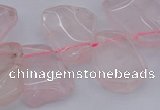 CTD320 Top drilled 15*20mm - 20*25mm freeform rose quartz beads