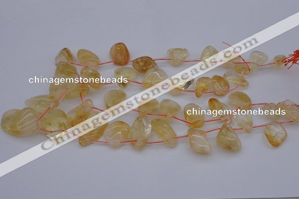 CTD323 Top drilled 15*20mm - 20*30mm freeform citrine beads