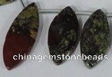 CTD33 Top drilled 10*24mm – 17*40mm marquise dragon blood jasper beads