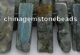 CTD331 Top drilled 10*20mm - 12*35mm sticks labradorite beads