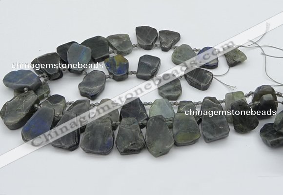 CTD334 Top drilled 15*20mm - 25*30mm freeform labradorite beads