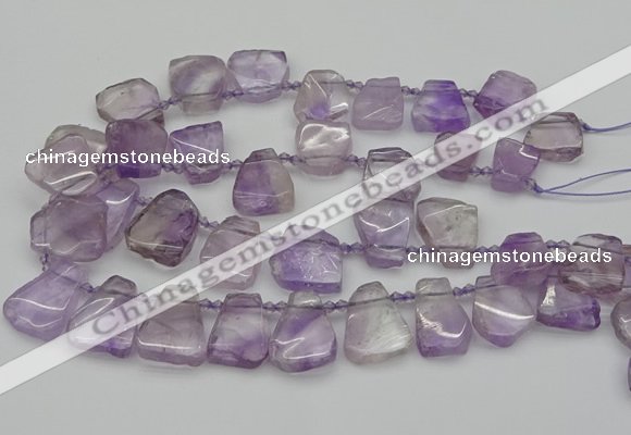 CTD336 Top drilled 15*20mm - 25*30mm freeform amethyst beads