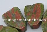 CTD3505 Top drilled 15*20mm - 25*30mm freeform unakite beads