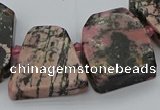 CTD3508 Top drilled 15*20mm - 25*30mm freeform rhodonite beads