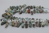 CTD3515 Top drilled 8*15mm - 12*35mm sticks larimar beads