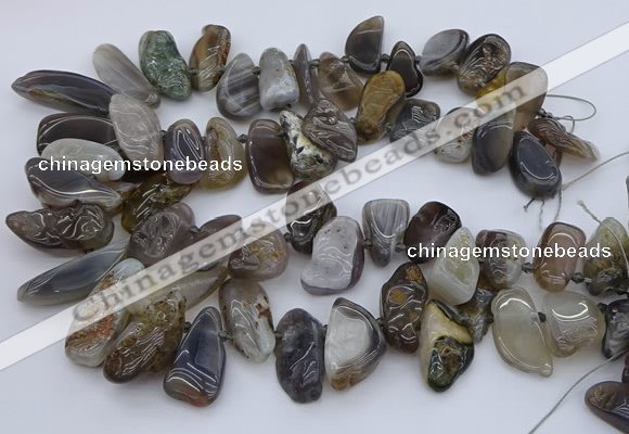 CTD3525 Top drilled 12*20mm - 15*40mm freeform botswana agate beads