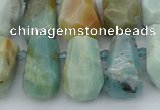 CTD3528 Top drilled 10*15mm - 15*25mm faceted nuggets amazonite beads