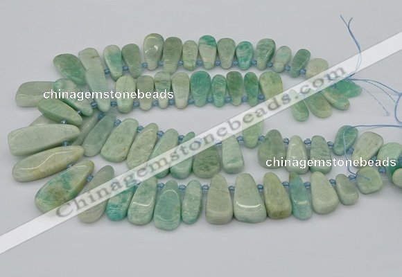 CTD3530 Top drilled 10*22mm - 15*45mm freeform amazonite beads