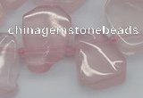 CTD3533 Top drilled 15*20mm - 25*30mm freeform rose quartz beads