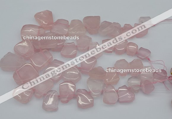 CTD3533 Top drilled 15*20mm - 25*30mm freeform rose quartz beads