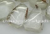 CTD3534 Top drilled 15*20mm - 25*30mm freeform green phantom quartz beads