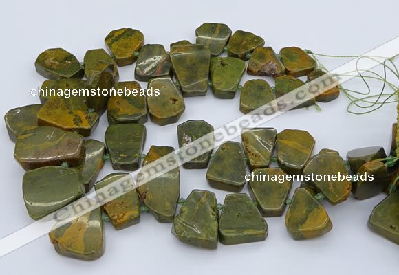 CTD3538 Top drilled 15*20mm - 25*30mm freeform ocean jasper beads