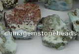 CTD3539 Top drilled 15*20mm - 25*30mm freeform larimar beads