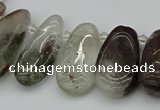 CTD3541 Top drilled 10*22mm - 15*45mm freeform green phantom quartz beads