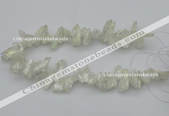 CTD3553 Top drilled 10*20mm - 12*30mm sticks plated quartz beads