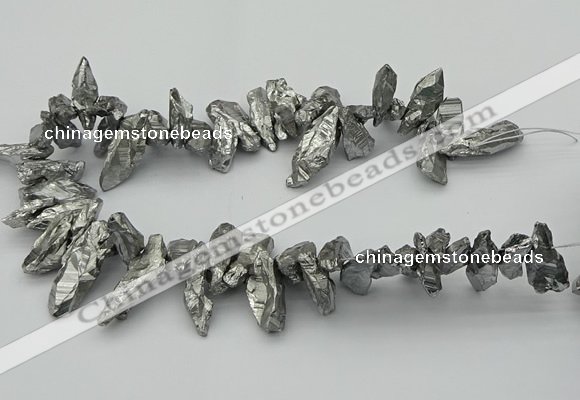 CTD3554 Top drilled 10*20mm - 12*30mm sticks plated quartz beads