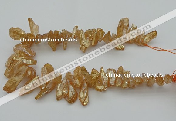 CTD3557 Top drilled 10*20mm - 12*30mm sticks plated quartz beads