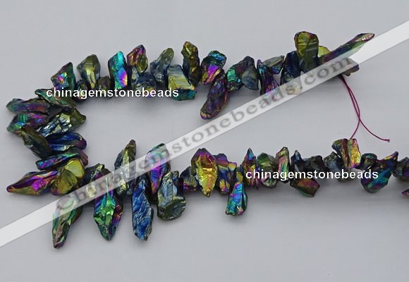 CTD3562 Top drilled 10*20mm - 12*30mm sticks plated quartz beads