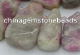 CTD3566 Top drilled 10*20mm - 20*45mm freeform pink tourmaline beads