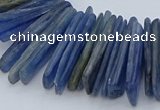 CTD3585 Top drilled 2*15mm - 5*40mm sticks blue kyanite beads