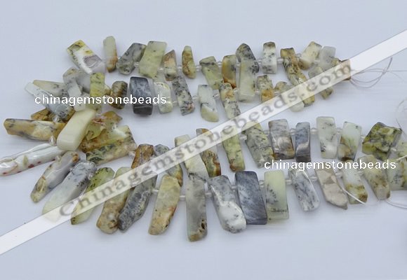 CTD3589 Top drilled 10*20mm - 12*40mm sticks white opal beads