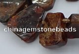 CTD3596 Top drilled 15*20mm - 25*30mm freeform orange garnet beads