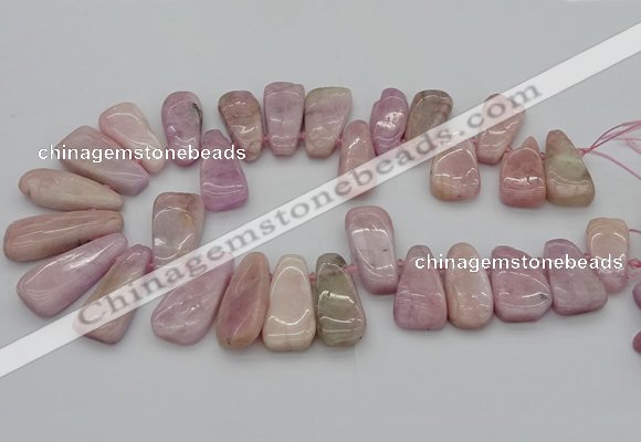 CTD3598 Top drilled 10*22mm - 15*45mm freeform kunzite gemstone beads