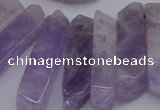 CTD362 Top drilled 10*28mm - 10*50mm wand lavender amethyst beads