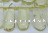 CTD3636 Top drilled 10*20mm - 15*45mm freeform lemon quartz beads