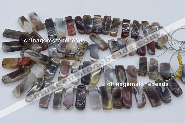 CTD3641 Top drilled 8*20mm - 10*35mm sticks botswana agate beads