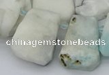 CTD3642 Top drilled 15*20mm - 25*30mm freeform larimar gemstone beads