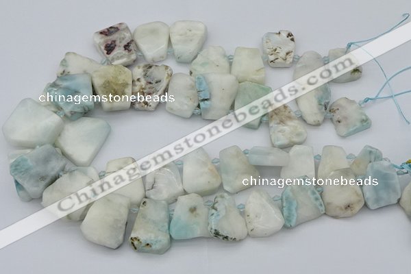 CTD3642 Top drilled 15*20mm - 25*30mm freeform larimar gemstone beads