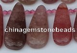 CTD3650 Top drilled 10*20mm - 15*45mm freeform strawberry quartz beads