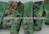 CTD368 Top drilled 10*25mm - 10*45mm wand Australia chrysoprase beads