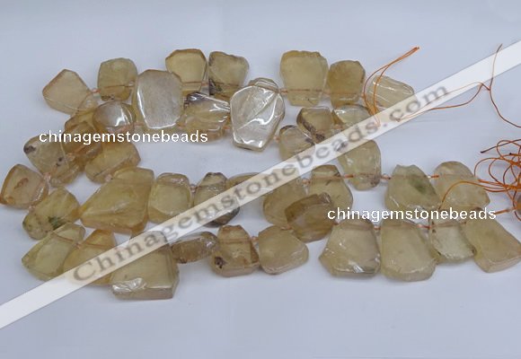 CTD3681 Top drilled 15*20mm - 25*30mm freeform plated white crystal beads