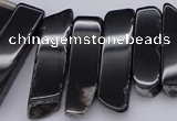CTD369 Top drilled 10*28mm - 10*50mm wand black agate beads
