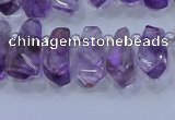 CTD3690 Top drilled 6*16mm - 10*25mm sticks amethyst beads