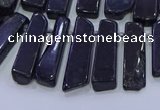 CTD3692 Top drilled 8*18mm - 10*40mm sticks black tourmaline beads