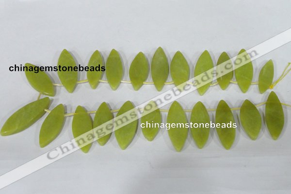 CTD37 Top drilled 10*35mm – 15*45mm marquise Korean jade beads