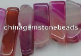 CTD371 Top drilled 10*20mm - 12*55mm wand fuchsia agate beads