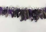 CTD3723 Top drilled 8*20mm - 10*50mm sticks amethyst beads