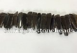 CTD3726 Top drilled 8*20mm - 10*50mm sticks smoky quartz beads