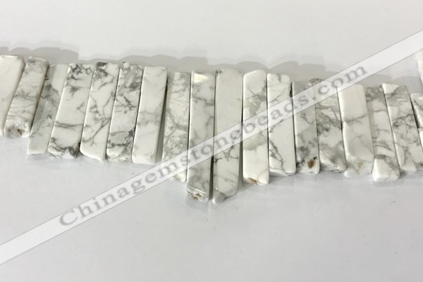 CTD3734 Top drilled 8*20mm - 10*50mm sticks white howlite beads