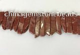 CTD3737 Top drilled 8*20mm - 10*50mm sticks red jasper beads